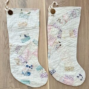 handmade vintage quilted stockings